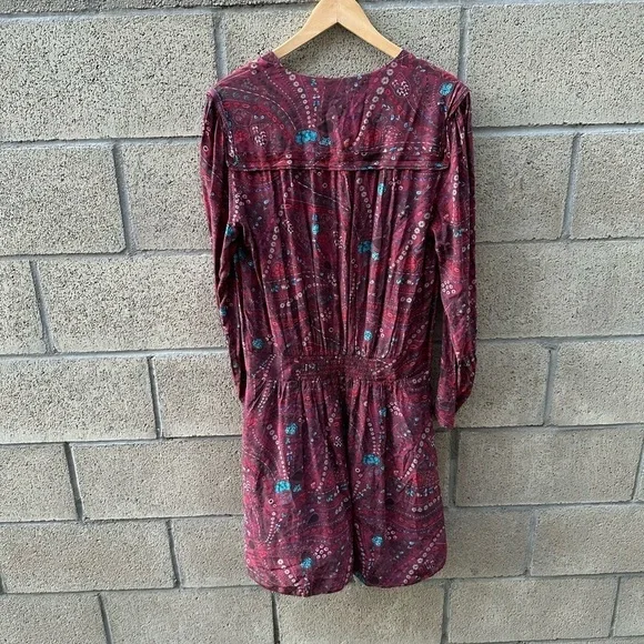 ZADIG & VOLTAIRE Psyche Remus Dress Red Floral Abstract Mini Women’s Size L - Picture 3 of 12